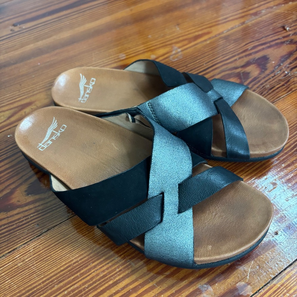 Dansko Women's Joanna Slide Sandals Leathers Comfort Walking Slip On Size 37 6.5